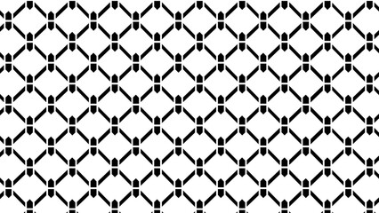 Naklejka premium Black and white ornament mesh pattern