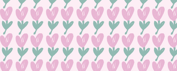 Vector aesthetic contemporary printable retro groovy flowers seamless pattern background