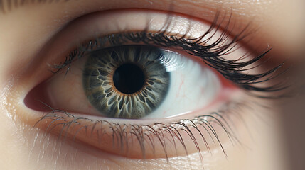 Fototapeta premium Close up picture of human eye, macro shot, colourful pupils