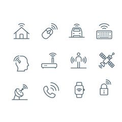 technology communication icons set,vector design