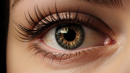 Obraz premium Close up picture of human eye, macro shot, colourful pupils