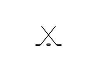 Hockey Stick Silhouette on white background