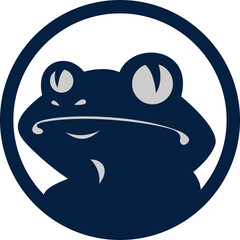 Frog vector logo design. Frog toad icon symbol vector template.