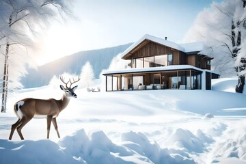 deer in the snow