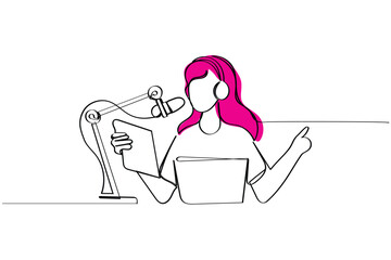 line art poster or postcard design to celebrate radio day that is observed every year on 13th of february. Most trusted multimedia concept art. Radio journalism. Trusted audience. Speaker.