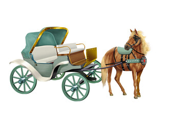 voiture, cheval, calèche, millésime, vieux, roue, transport, transport, vecteur, véhicule, carriole, antique, rétro, carrosse, chariot, voyage, illustration, auto, silhouette, automobile, conception, 