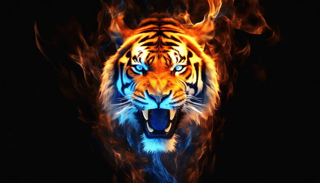 虎と炎のエフェクトイメージ