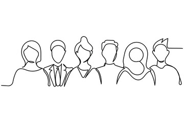  line art of group of people. Human fraternity. Human diversity and inclusion concept art. Acceptance with no discrimination.