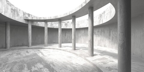 Abstract interior design concrete room. Architectural background