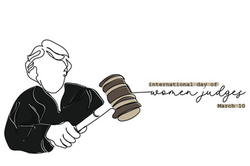 International day of women judges observed on 10 march every year. Empowered representation of women in society concept art. women judges enhance the legitimacy of courts and send powerful signals.