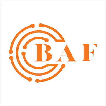 BAF letter design. BAF letter technology logo design on white background. BAF Monogram logo design for entrepreneur and business.