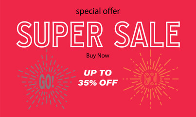Special offer Super sale banner template vector illustration.