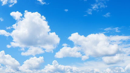 Naklejka na ściany i meble Beautiful Blue Sky with White Cloud Background