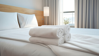 Ordentliches Hotelzimmer mit Handtüchern