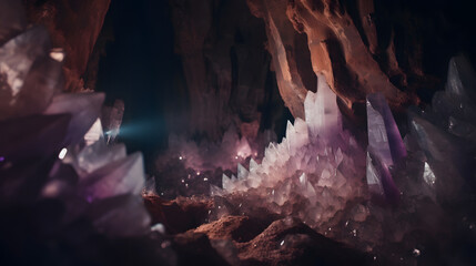 Explore the insides of an amethyst cave and be amazed by the mix of purple and white crystals. The...