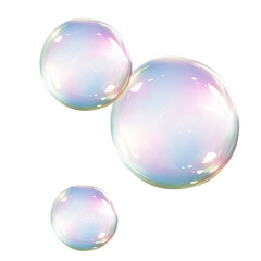 Shiny colorful soap bubbles isolated on transparent background PNG