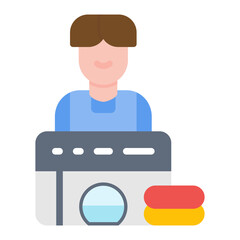 Man Doing Laundry Icon