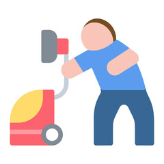Man Doing Vacuum Icon