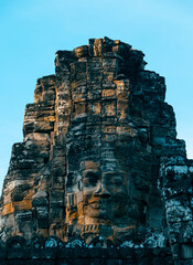 Naklejka premium As the sun sets. Bayon temple, Siem Reap, Cambodia in the late evening light.