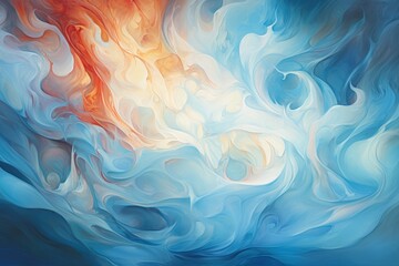 A surreal composition featuring abstract flames morphing into icy tendrils, creating a sense of dynamic transformation.