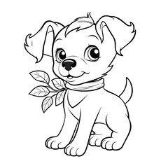 A Pup With A Mistletoe Headband Mistletoe Headband, Coloring Pages Png