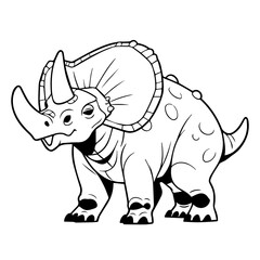 Triceratops Dinosaur Coloring Page Illustration  , Coloring Pages Png