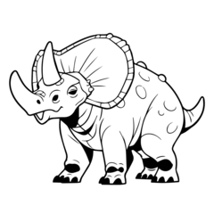 Foto op Canvas Triceratops Dinosaur Coloring Page Illustration  , Coloring Pages Png © Cove Art