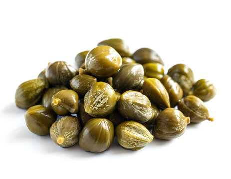 capers isolated on white background, cutout