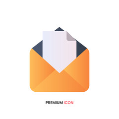 open mail envelope icon simple flat vector illustration