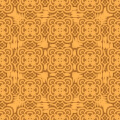 Ikat seamless pattern with color background including repeated floral elements, traditional style. ethnic, vintage, botanical design, for decoration, home decor, fabric, clothing, cushion.