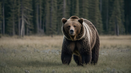 brown bear in the forest , nature wildlife photography