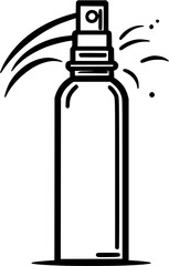 Detergent Disinfectant Spray Household Items Vintage Outline Icon In Hand-drawn Style