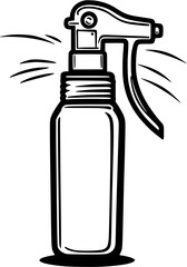 Detergent Disinfectant Spray Household Items Vintage Outline Icon In Hand-drawn Style