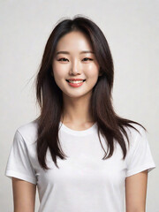 Fototapeta premium woman model wearing white T shirt 7