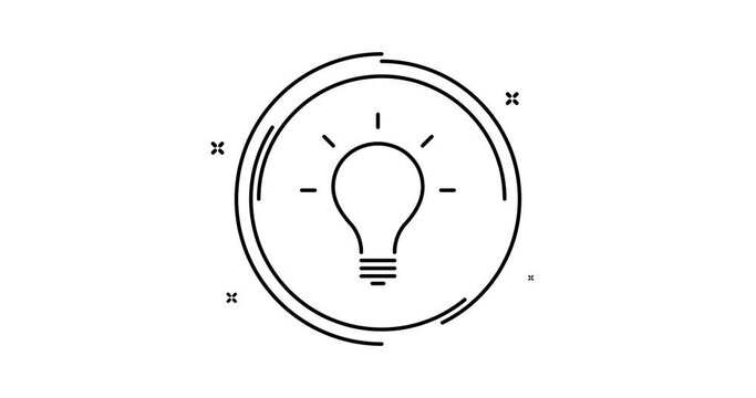 light bulb animated outline icon. light bulb rotation appearance 4k video animation for web, mobile and ui design
