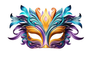 colorful carnival mask isolated on transparent background