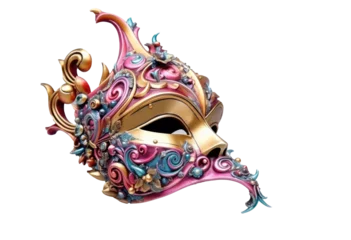 Fotobehang venetian carnival mask on transparent background © Renata Hamuda