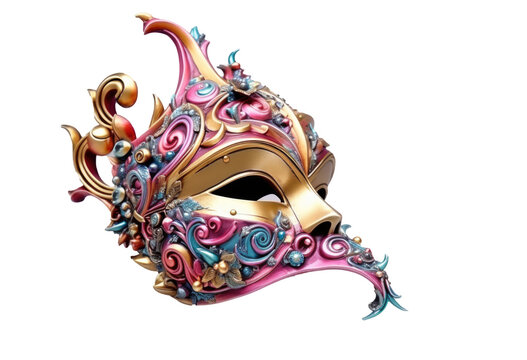 venetian carnival mask on transparent background