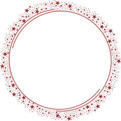 Red Circle Frame with Red Sparkle Glitter Stars 4