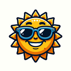 sun with sunglasses