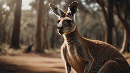 Obraz premium kangaroo in a wilderness , nature wildlife photography