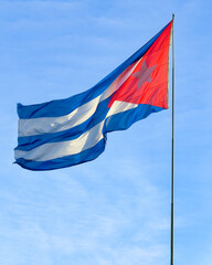 Cuban flag waving in the wind