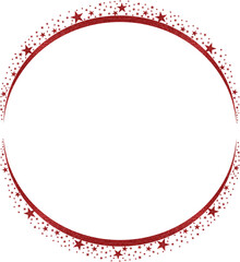 Red Circle Frame with Red Sparkle Glitter Stars 5