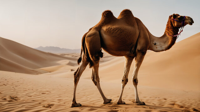 camels in the desert , nature wildlife photography