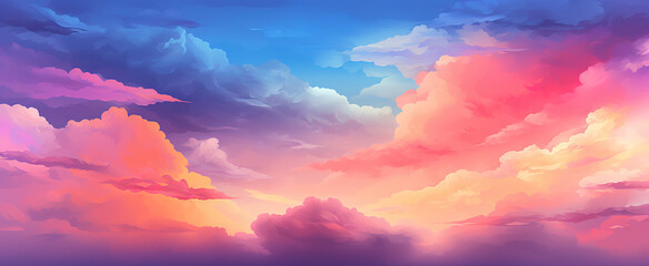 Abstract colorful twilight sky with cloud background illustration for banner poster cover design.