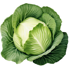 Obraz premium Cabbage isolated on transparent background PNG