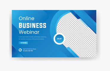 Fototapeta na wymiar Online business webinar presentation template design, corporate business template banner vector 