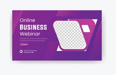 Online business webinar presentation template design, corporate business template banner vector 