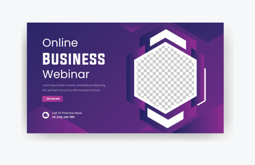 Online business webinar presentation template design, corporate business template banner vector 