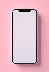 Smartphone isolated on light pink background